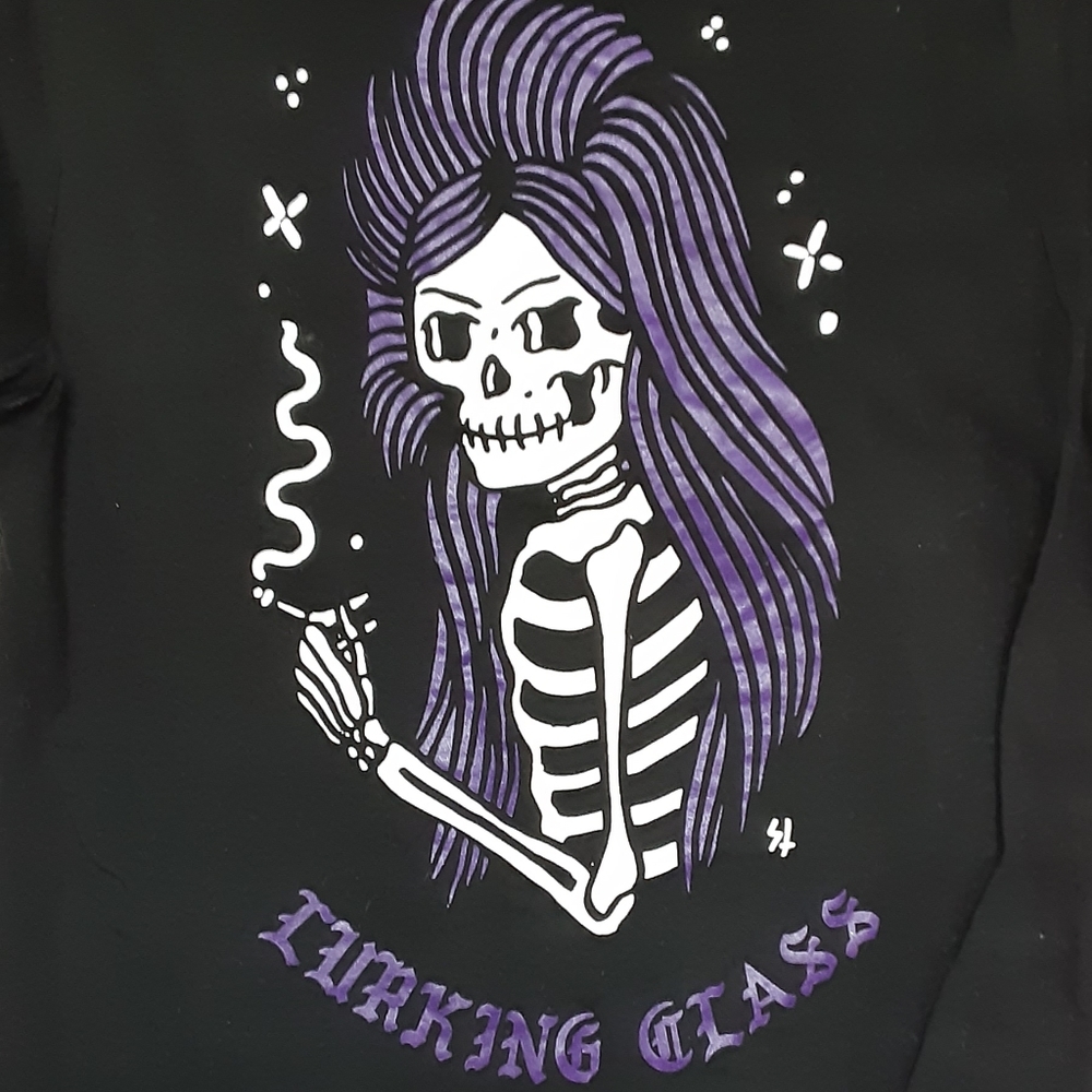 Sketchy Purple Skeleton Girl tee
